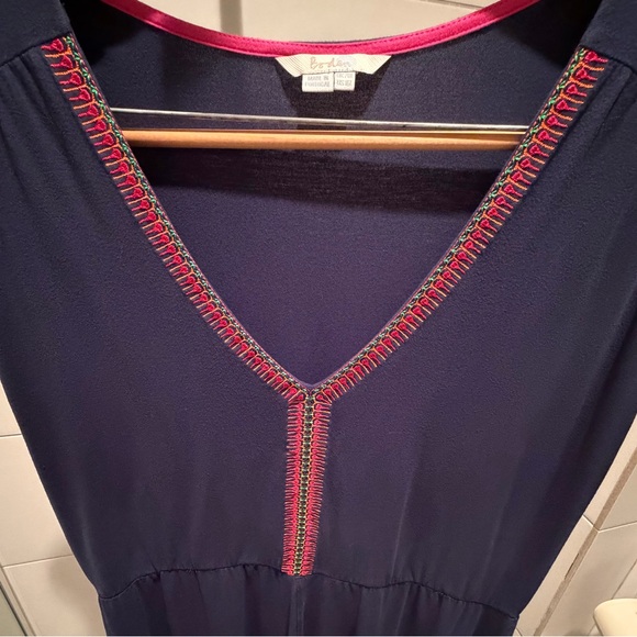 Boden Navy Embroidered V-Neck Dress 16L - Picture 5 of 8